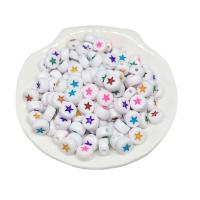 Schmelz Acryl Perlen, Stern, DIY & Emaille, gemischte Farben, 4x7mm, Bohrung:ca. 1.5mm, 100PCs/Tasche, verkauft von Tasche