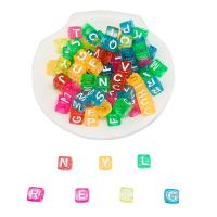 Acryl Alphabet Perlen, Alphabet-Buchstabe, DIY & Emaille, keine, 7x7mm, Bohrung:ca. 4mm, 100PCs/Tasche, verkauft von Tasche