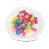 Acryl Zahlen Perlen, Alphabet-Buchstabe, DIY & verschiedene Stile für Wahl & Emaille, keine, 4x7mm, Bohrung:ca. 1.5mm, 100PCs/Tasche, verkauft von Tasche
