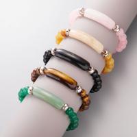 Gemstone Bracelets, with 304 Stainless Steel, Adjustable & Unisex Approx 7.28-7.48 Inch 