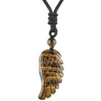 Gemstone Necklaces, with Nylon Cord, Wing Shape, Adjustable & Unisex Approx 19.69-26.77 Inch 