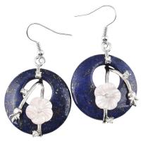 Gemstone Drop Earring, with White Shell & Zinc Alloy & for woman 