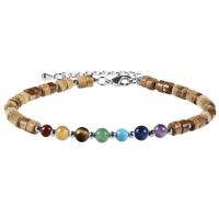 Gemstone Bracelets, with 304 Stainless Steel, with 2.36inch extender chain & for woman, 4mm,2mm Approx 6.3 Inch 