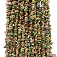 Чипы драгоценных камней, унакит, Нерегулярные, полированный, DIY длина:80 см, Приблизительно 300ПК/Strand, продается Strand