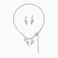 Cubic Zircon Micro Pave Brass Necklace, platinum plated & micro pave cubic zirconia & for woman, original color 