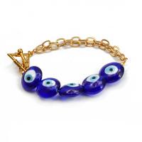 Evil Eye Jewelry Bracelet, Resin, with Brass, handmade, for woman 210mm 
