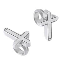 316 Stainless Steel Shank Button, Cross, original color Approx 6mm 