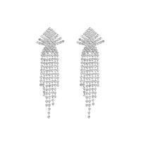 Zinc Alloy Rhinestone Drop Earring, fashion jewelry & for woman & with rhinestone 