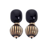 Enamel Zinc Alloy Drop Earring, with Resin, fashion jewelry & for woman, two different colored 