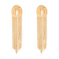 Fashion Fringe Boucles d'oreilles, alliage de zinc, Placage de couleur d'or, bijoux de mode & pour femme, doré Vendu par paire