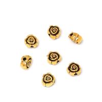 Zinc Alloy Flower Beads, Rose, antique gold color plated, DIY Approx 