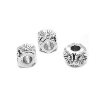 Perles intercalaires en alliage de zinc, fleur, Plaqué de couleur d'argent, DIY, 5.25mm, Environ Vendu par sac