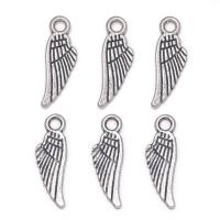 Wing Shaped Zinc Alloy Pendants, antique silver color plated, Unisex Approx 