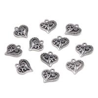 Colgantes de Aleación de Zinc en Forma de Corazón, chapado en color de plata antigua, unisexo & hueco, 14x14mm, aproximado 100PCs/Bolsa, Vendido por Bolsa