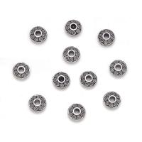 Zinc Alloy Spacer Beads, Flat Round, antique silver color plated, DIY Approx 