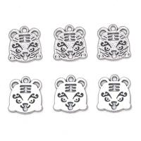 Zinc Alloy Animal Pendants, Tiger, antique silver color plated, Unisex Approx 