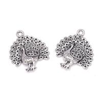 Zinc Alloy Pendant Rhinestone Setting, Peacock, antique silver color plated, DIY Approx 