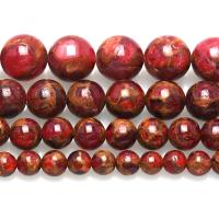 Cloisonne Stone Beads, Round, DIY red 