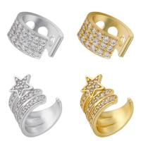 Earring Cuff and Wraps, Brass, plated & micro pave cubic zirconia & for woman 