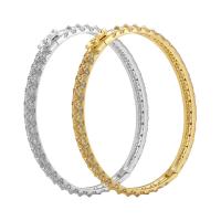 Brass Bangle, plated, micro pave cubic zirconia & for woman 