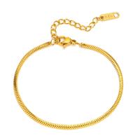 304 Stainless Steel Bracelet, Vacuum Ion Plating, fashion jewelry & for woman, golden, 1.9mm Approx 6.3-7.9 Inch 