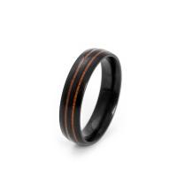 Titanium Steel Finger Ring, epoxy gel, Unisex black, 6mm 