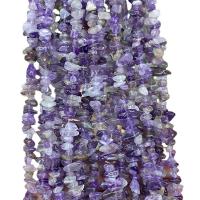 Gemstone Chips, Amethyst, irregular, polished, DIY, purple Approx 80 cm, Approx 