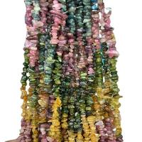 Gemstone Chips, Tourmaline, irregular, polished, DIY, multi-colored Approx 40 cm, Approx 
