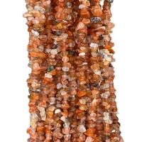 Edelstein-Chips, Yunnan roter Achat, Unregelmäßige, poliert, DIY, rote Orange, 3x5mm, Länge:ca. 80 cm, ca. 300PCs/Strang, verkauft von Strang