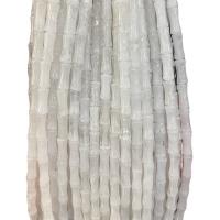 weiße Jade Perle, Bambus, poliert, DIY, weiß, 5x12mm, Länge:ca. 40 cm, ca. 32PCs/Strang, verkauft von Strang