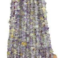 Edelstein-Chips, Amethyst, mit Gelbquarz Perlen, Unregelmäßige, poliert, DIY, gemischte Farben, 3x5mm, Länge:ca. 40 cm, ca. 135PCs/Strang, verkauft von Strang