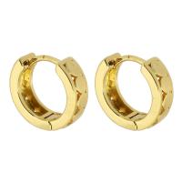 Brass Huggie Hoop Earring, Donut, gold color plated, fashion jewelry & for woman, golden 
