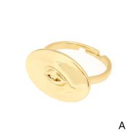 Anillo de dedo de latón, metal, chapado en color dorado, Ajustable & diferentes estilos para la opción & para mujer, dorado, Vendido por UD