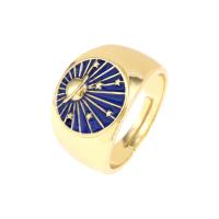 Палец кольцо-латунь, Латунь, плакирован золотом, Регулируемый & Женский & эмаль, Много цветов для выбора, продается PC