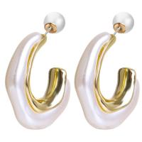 Boucle d'oreille résine zinc alliage, alliage de zinc, avec résine, Placage de couleur d'or, bijoux de mode & pour femme, plus de couleurs à choisir Vendu par paire