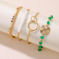 Zinc Alloy Bracelet Set, with Crystal, with 1.96inch extender chain, gold color plated, 4 pieces & fashion jewelry & for woman Approx 5.9 Inch, Approx 6.3 Inch, Approx 6.7 Inch 