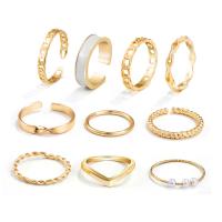 Zinc Alloy Ring Set, plated, 10 pieces & for woman & enamel US Ring .5-8 