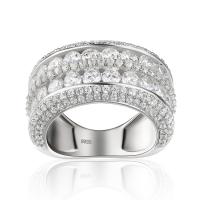 Cubic Zirconia Micro Pave Brass Finger Ring, platinum color plated & micro pave cubic zirconia & for woman 