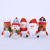 plastique PVC Pot de sucrerie de Noël, avec velours de coton, Conception de Noël & styles différents pour le choix Vendu par PC