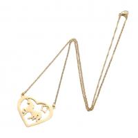 Stainless Steel Jewelry Necklace, 304 Stainless Steel, Heart, Vacuum Ion Plating, fashion jewelry & for woman cm 