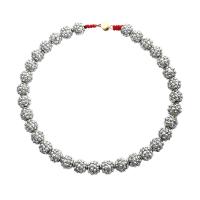 Harz Wax Schnur Halsband, Modeschmuck & für Frau, Silberfarbe, 10mm, Länge:40-43 cm, verkauft von Strang