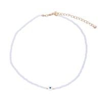 Evil Eye Schmuck Halskette, Seedbead, mit Zinklegierung, goldfarben plattiert, Modeschmuck & für Frau, keine, 3mm, Länge:40-47 cm, verkauft von Strang
