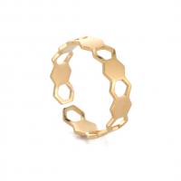 304 Stainless Steel Cuff Finger Ring, 18K gold plated, fashion jewelry & Unisex & hollow 