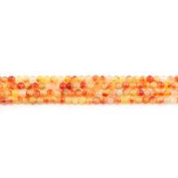 Джейд Радуга, разноцветный нефрит, Круглая, полированный, DIY, оранжевый, 4mm, Приблизительно 90ПК/Strand, продается Strand