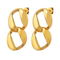 Brass Drop Earring, Number 8, gold color plated, for woman, golden 