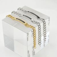 Titanium Steel Bracelet & Bangle, Vacuum Ion Plating, fashion jewelry & Unisex 8mm,8*42mm Approx 7.87 Inch 