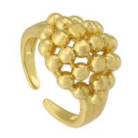 Палец кольцо-латунь, Латунь, плакирован золотом, ювелирные изделия моды & регулируемый, Золотой, 16mm,6mm, размер:7, продается PC