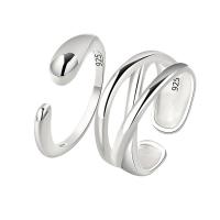 metal Anillo de dedo Cuff, chapado en color de plata, Ajustable & diferentes estilos para la opción & para mujer, plateado, Vendido por UD