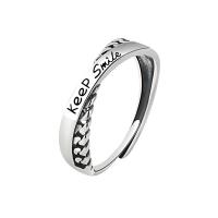 Палец кольцо-латунь, Латунь, толщиной посеребренные, Регулируемый & Женский, оригинальный цвет, продается PC