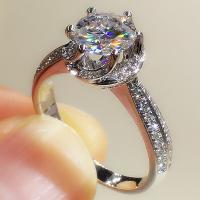Zirkonia Messing Finger Ring, Geometrisches Muster, platiniert, verschiedene Größen vorhanden & Micro pave Zirkonia & für Frau, 7mm, Größe:6-10, verkauft von PC
